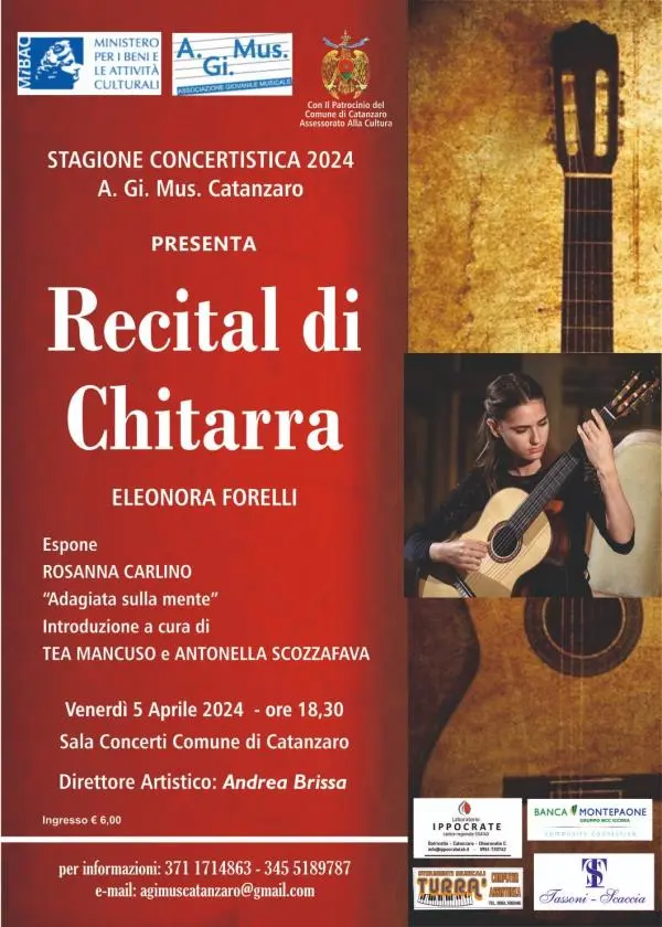 images La sezione A.Gi.Mus. di Catanzaro presenta il recital di chitarra di Eleonora Forelli