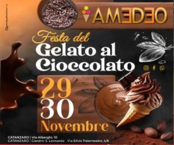 Catanzaro, weekend al “gelato al cioccolato” proposto dalle gelaterie Amedeo