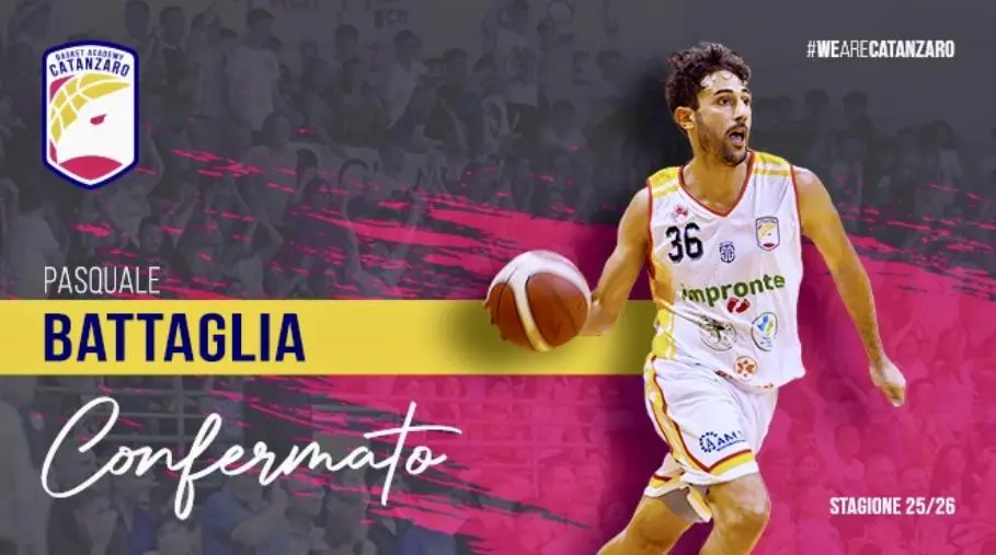 Battaglia, prestigioso cestista catanzarese, ancora un anno con la Basket Academy