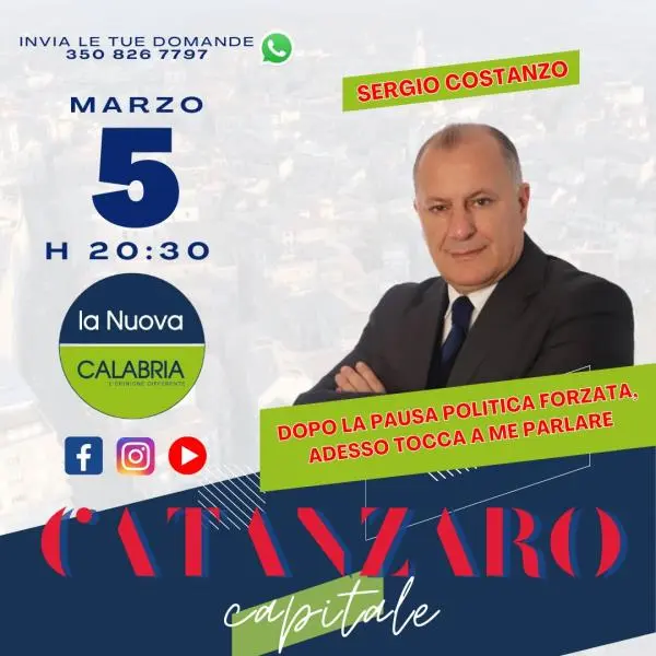 images Catanzaro Capitale, lo stop 'forzato' e il ruolo del politico: parla Sergio Costanzo (DIRETTA ALLE 20.30)