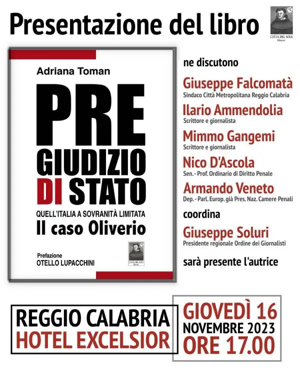 images Il "caso Oliverio": giovedì a Reggio la presentazione del libro "Pregiudizio di Stato" di Adriana Tornan
