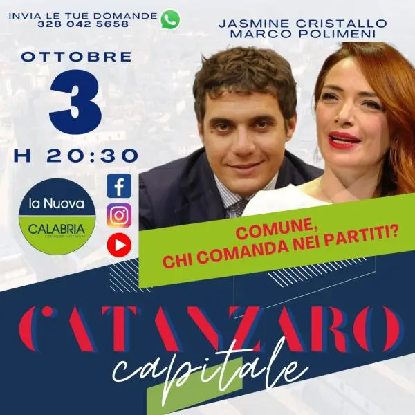 images Catanzaro Capitale, i fermenti nei partiti: parlano Jasmine Cristallo e Marco Polimeni (DIRETTA 20.30)