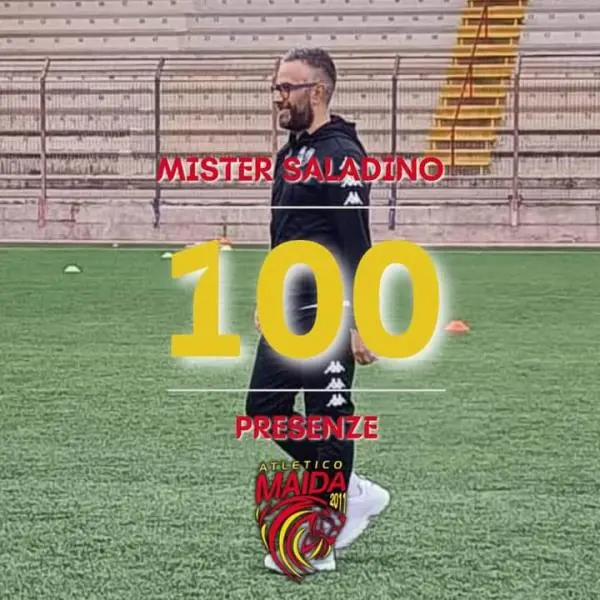 images Calcio, Atletico Maida: 100 panchine in giallorosso per mister Ciccio Saladino 