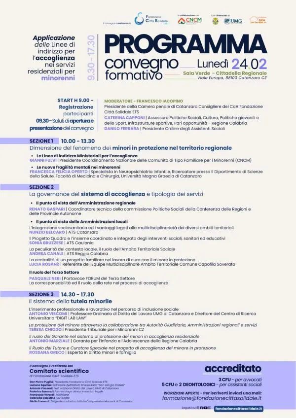 images Convegno formativo sull’applicazione delle Linee di indirizzo per l’accoglienza nei servizi residenziali per minorenni