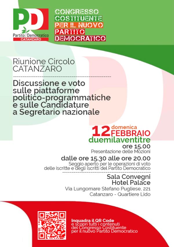 images PD Catanzaro, domenica 12 febbraio il voto e la discussione sulle mozioni congressuali