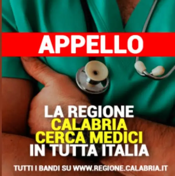 La Regione Calabria cerca medici in Italia, l'appello di Occhiuto (IL BANDO)