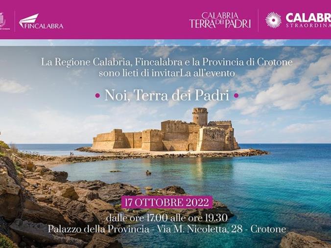 images "Calabria terra dei padri", al via il ciclo di eventi e animazione territoriale il 17 ottobre a Crotone