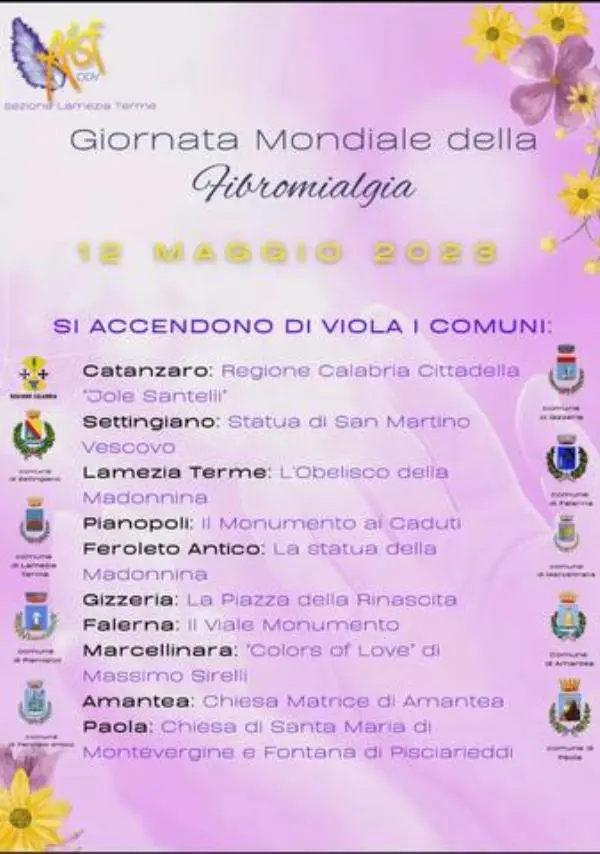La Regione aderisce alla campagna di sensibilizzazione promossa dall'Associazione italiana sindrome fibromialgica