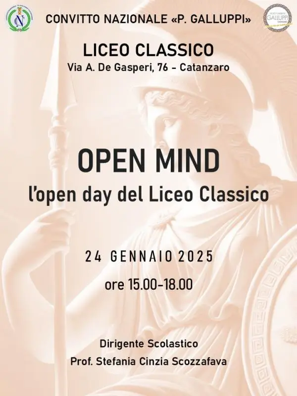 Catanzaro, domani l'open mind del Liceo Classico "Galluppi"