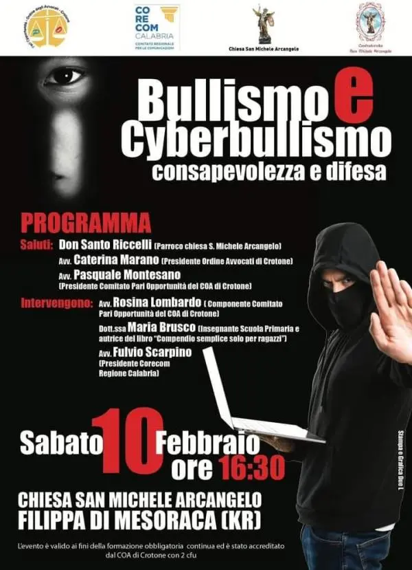 Bullismo e Cyberbullismo: a Mesoraca il 10 febbraio l'incontro su consapevolezza e difesa