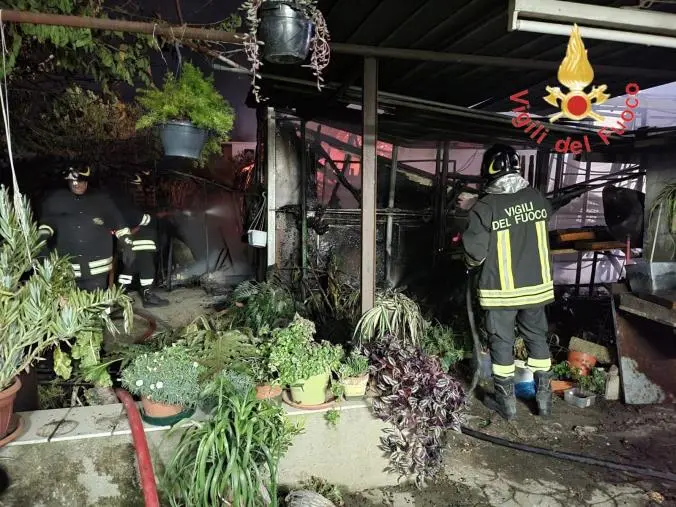 images Lamezia Terme, incendio in un deposito di composizioni floreali: tutto distrutto 
