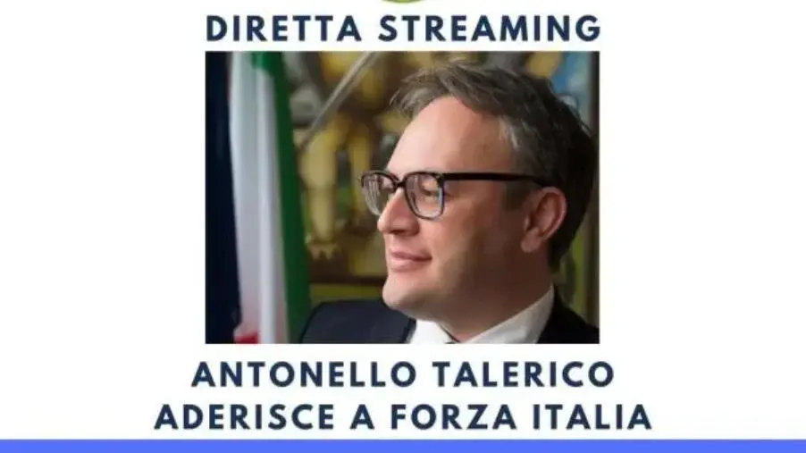 Antonello Talerico aderisce a Forza Italia: alle 17 la diretta della conferenza stampa 