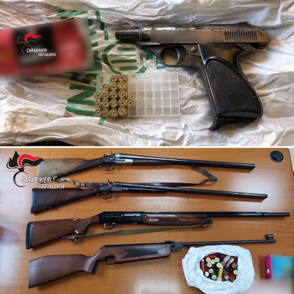Ritrovate armi e munizioni in un pagliaio a Filandari, padre e figlio in manette (VIDEO)
