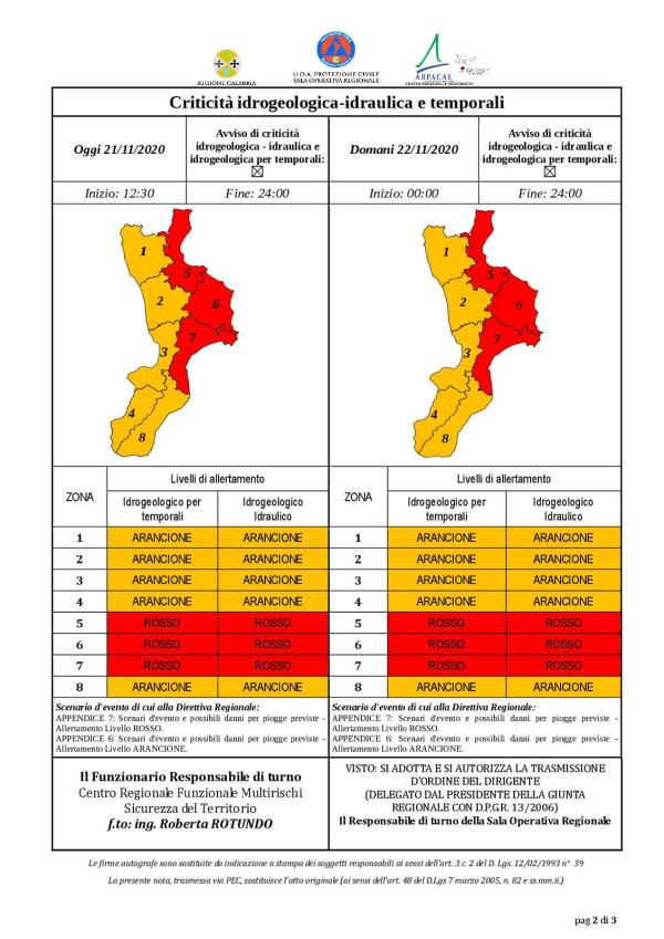 images Allerta rossa sulla fascia ionica: l'Arpacal invia il messaggio di allertamento unificato