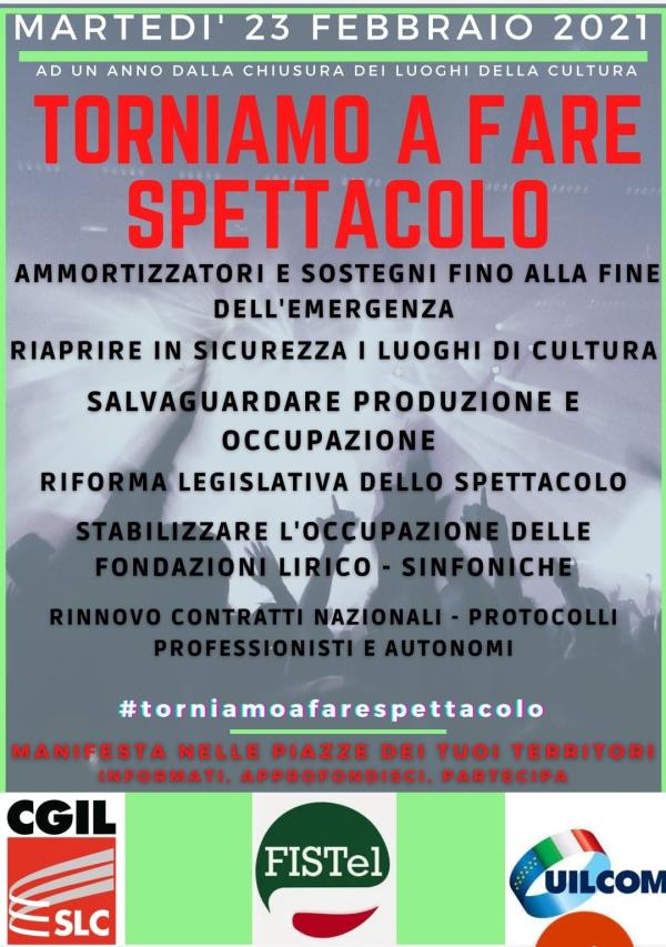 images "Torniamo a fare spettacolo", domani in piazza Prefettura a Catanzaro la manifestazione dei lavoratori del settore 