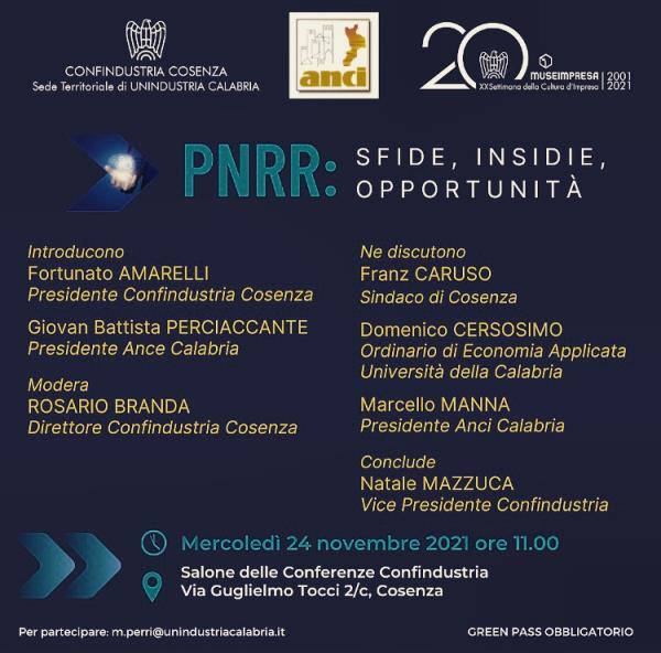 images PNRR : sfide, insidie, opportunità: a Cosenza il convegno promosso da Anci Calabria e Confindustria 