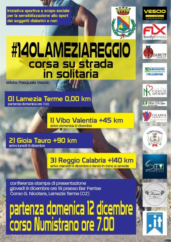 images Al via la #140lameziareggio”, la corsa solitaria organizzata dal runner lametino Pasquale Vescio 
