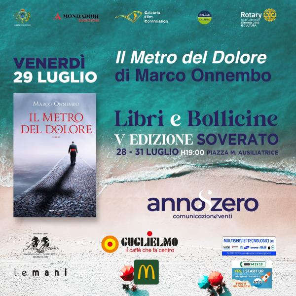 images "Libri&bollicine" a Soverato: oggi Marco Onnembo presenta  "Il metro del dolore"  