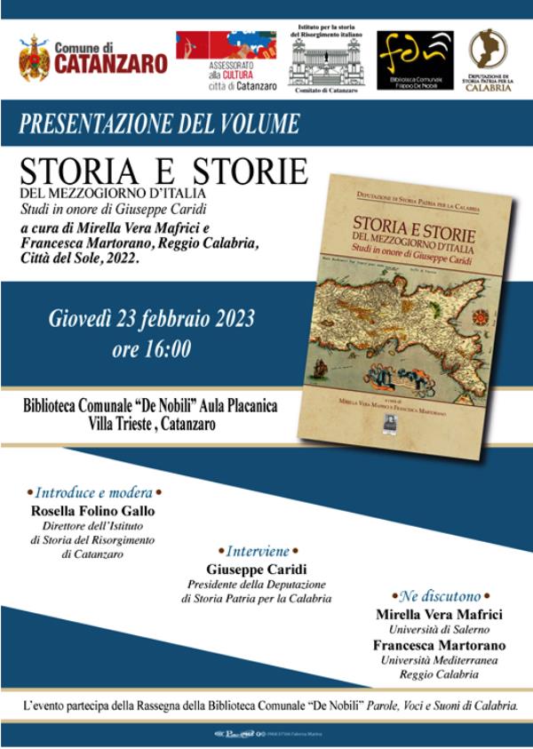 images Storia e storie del Mezzogiorno d’Italia. Studi in onore di Giuseppe Caridi, domani a Catanzaro la presentazione del volume 