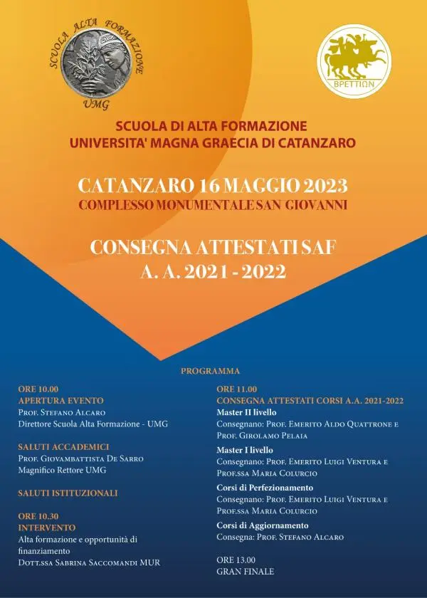 La Scuola di Alta Formazione dell'Umg celebra i suoi diplomati nel "1° Graduation Day"