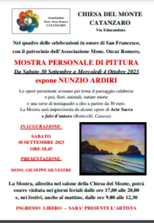 images Catanzaro, la chiesa del Monte ospita la mostra personale di Nunzio Ardiri 