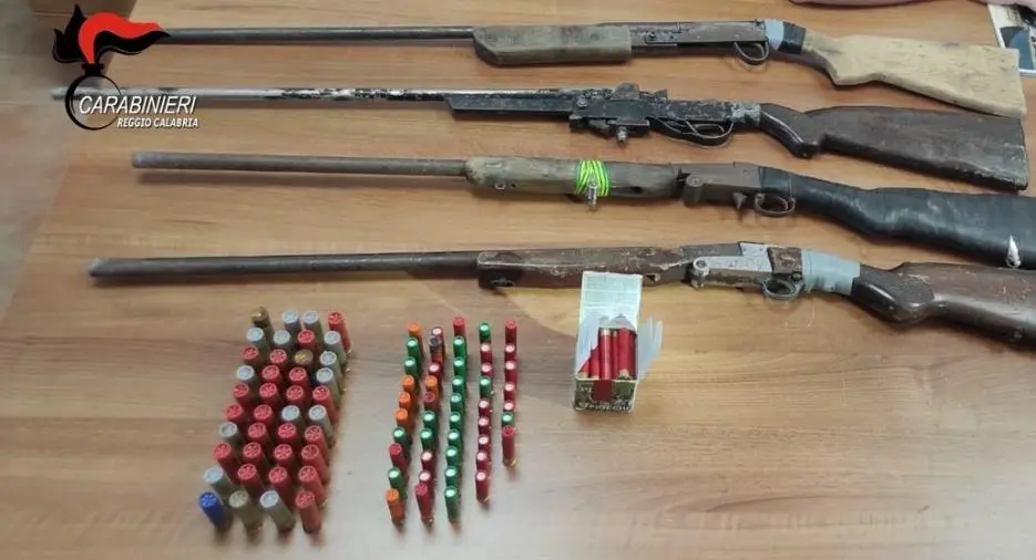 Africo, i carabinieri scovano 4 fucili e decine di munizioni