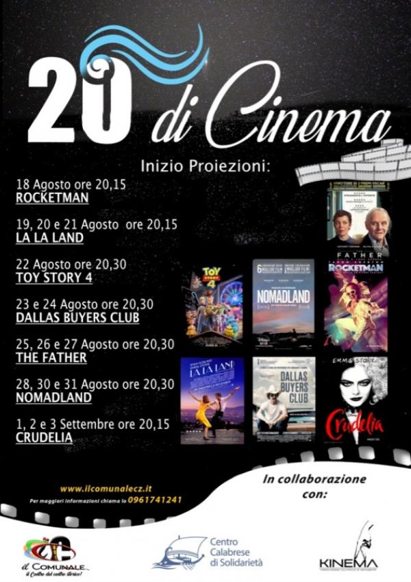 images Catanzaro. Da domani è cinema sotto le stelle nel quartiere Aranceto grazie al progetto “20 di Cinema”