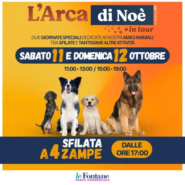 L’Arca di Noè 2025 fa tappa a Catanzaro: un weekend di festa al Parco Commerciale Le Fontane