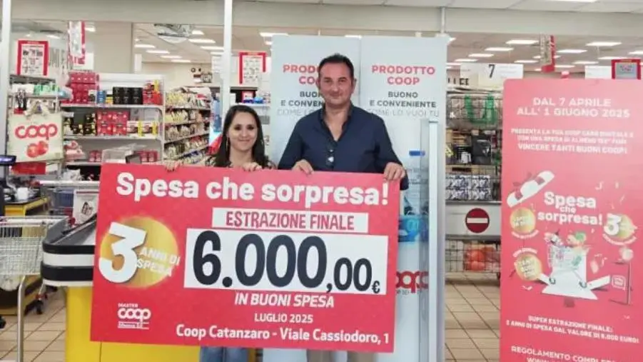 Coop master Alleanza 3.0 concorso “spesa che sorpresa!”, consegnato a Catanzaro il premio finale di 6.000 euro 