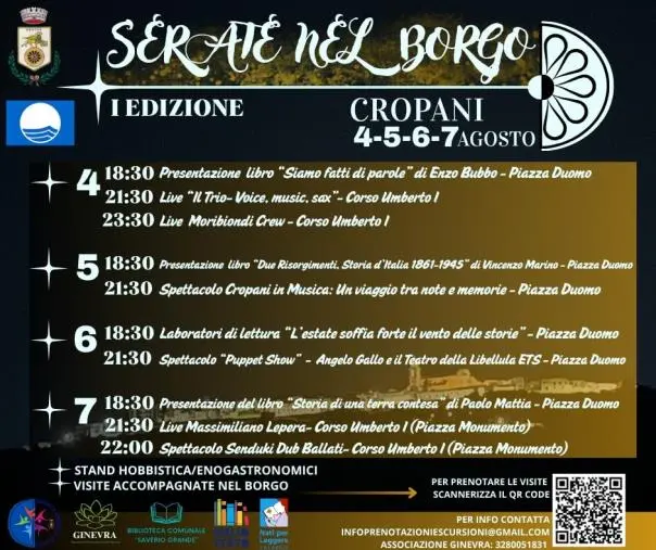 Serate nel Borgo, a Cropani quattro giorni tra cultura, musica e tradizione