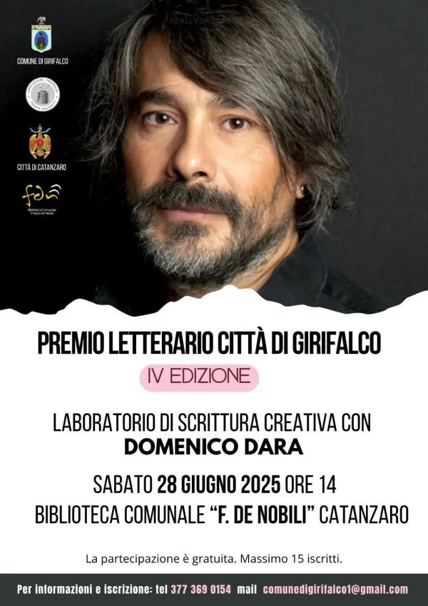 A Catanzaro Laboratorio di scrittura creativa con Domenico Dara nella Biblioteca De Nobili