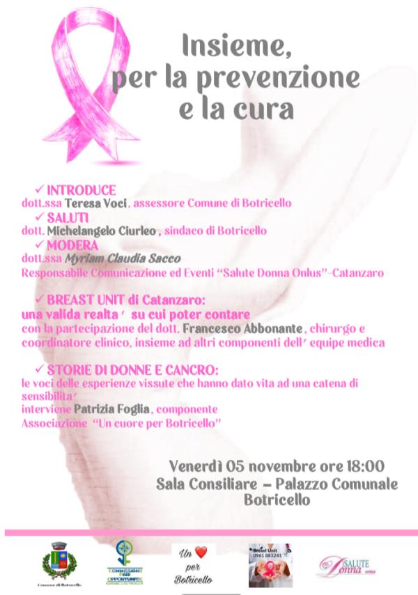 images Sanità & salute. "Insieme per la prevenzione e la cura", domani a Botricello storie di donne che hanno sconfitto il male 