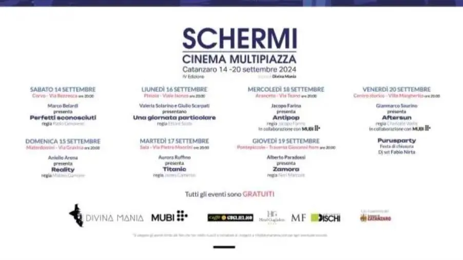 images Torna "Schermi - Cinema Multipiazza”: dal 14 al 20 luglio il cinema illumina i quartieri del capoluogo