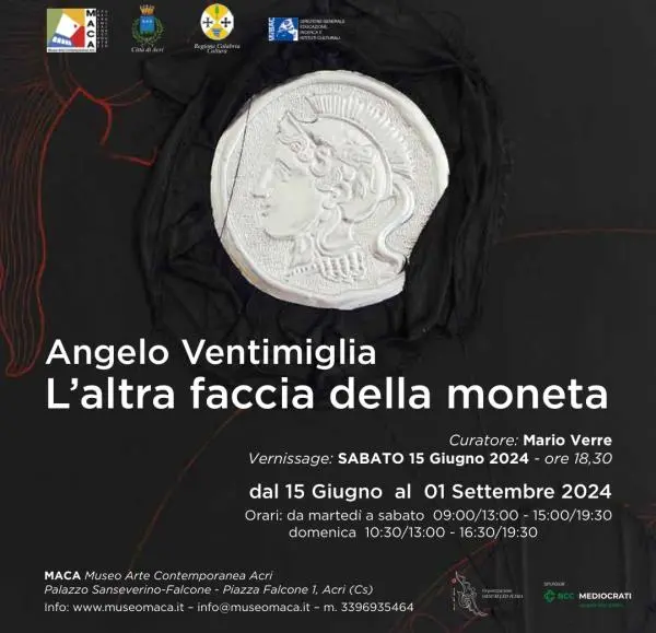 Arte, al Maca di Acri "L'altra faccia della moneta" di Angelo Ventimiglia