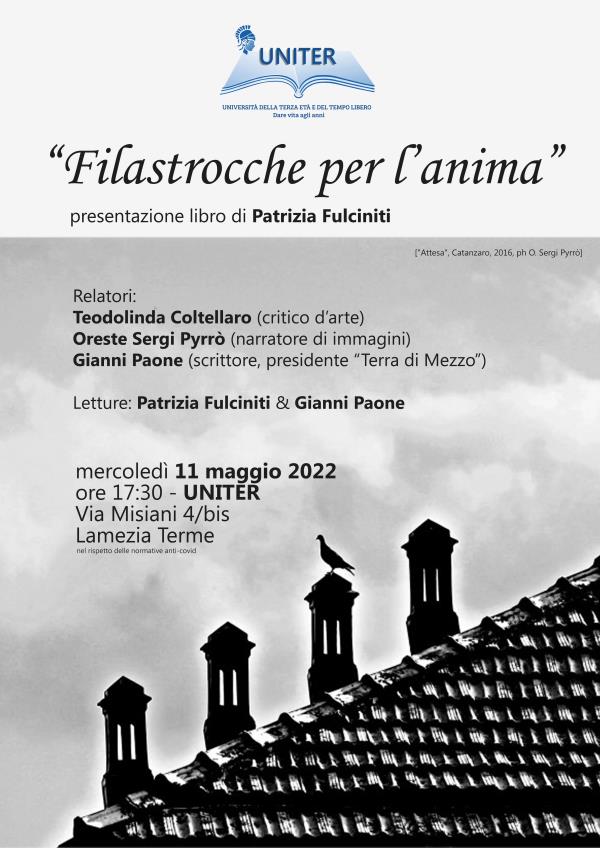 images Lamezia Terme, domani “Filastrocche per l’anima" di Patrizia Fulciniti all'Uniter