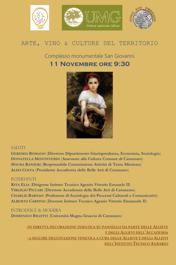 images “Arte, Vino e Culture del Territorio": l’11 novembre incontro al San Giovanni 