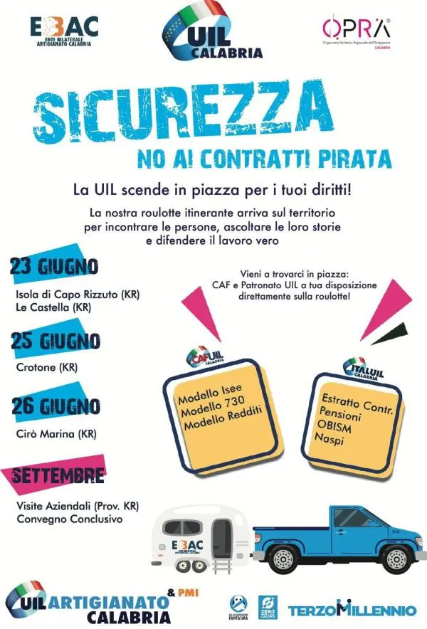 images La Uil Calabria scende in piazza per il lavoro vero: da Isola Capo Rizzuto parte la campagna “Sicurezza-No ai contratti pirata”