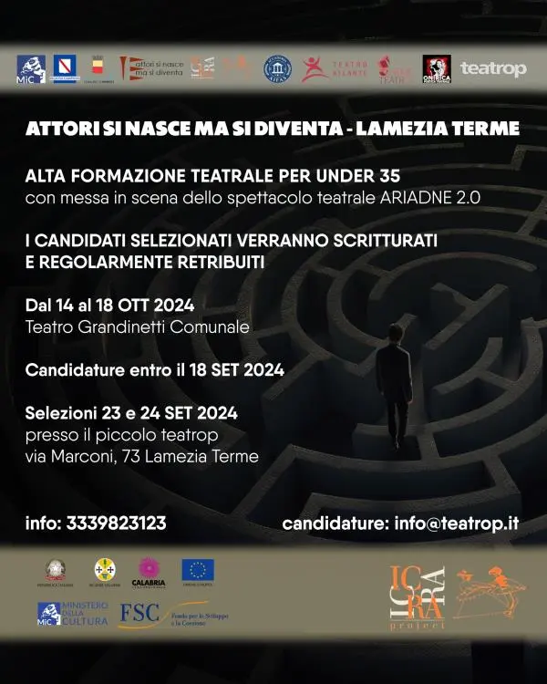 images "Attori si nasce ma si diventa": a Lamezia il casting per alta formazione teatrale