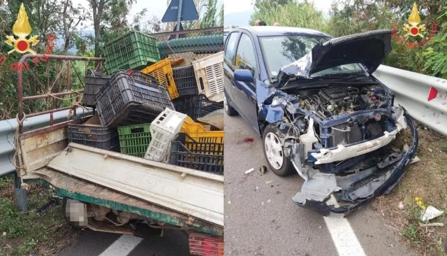 Scontro sulla Ss 18 per Lamezia: coinvolti un'utilitaria e un'Ape-car