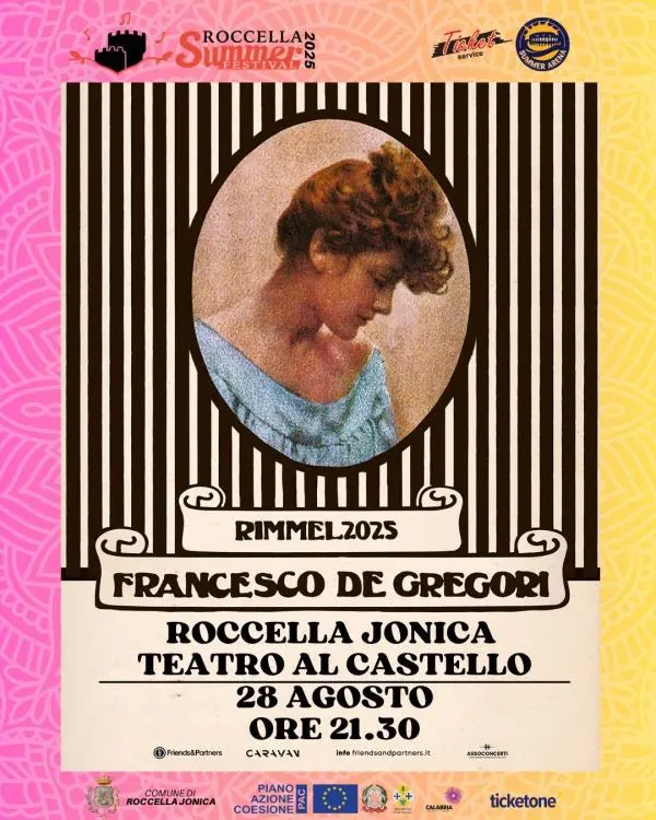 Roccella Summer Festival, gran finale domani con Francesco De Gregori e il tour dedicato ai 50 anni di “Rimmel”