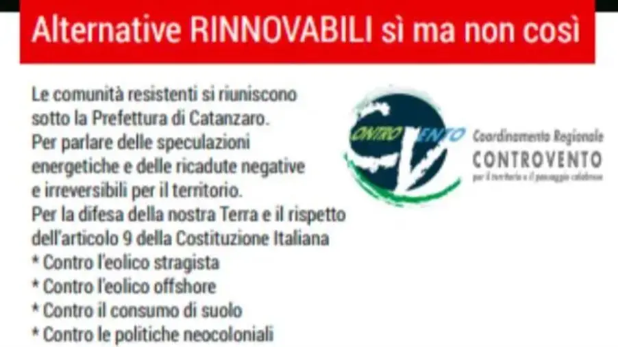 Contro le speculazioni energetiche, sit-in a Catanzaro