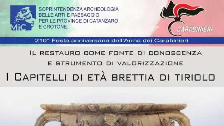 Anniversario dell'Arma a Catanzaro, si inaugura una esposizione temporanea di testimonianze dei Brettii