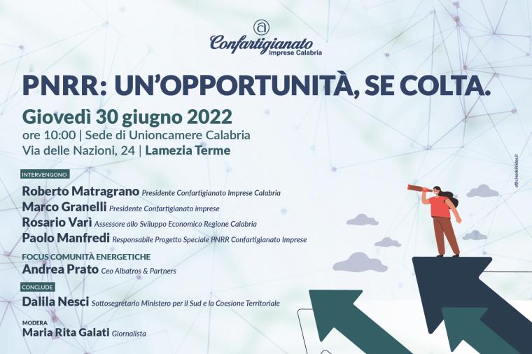 Lamezia Terme, un convegno sulle opportunità del Pnrr con Confartigianato