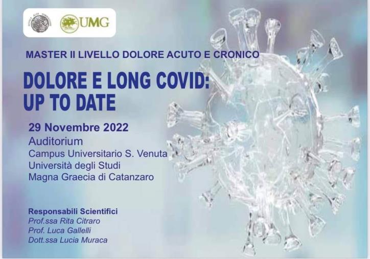 Dolore e Long Covid,  il 28 novembre iniziativa dell’Umg di Catanzaro col supporto dell’Aisd