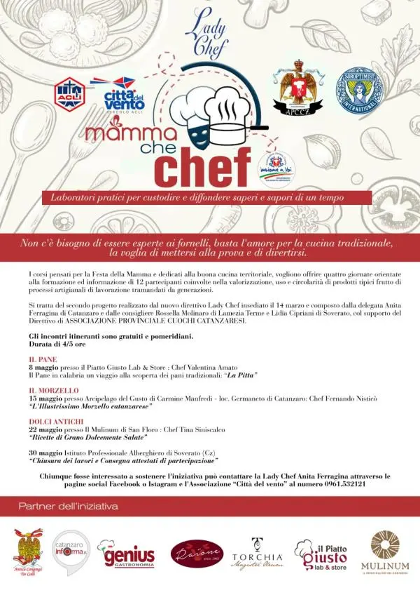 images Catanzaro. Al via l'otto maggio “Mamma che Chef!”, il laboratorio dei sapori 