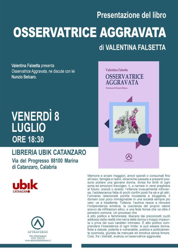 images Venerdì alla Ubik la presentazione di "Osservatrice aggravata" di Valentina Falsetta