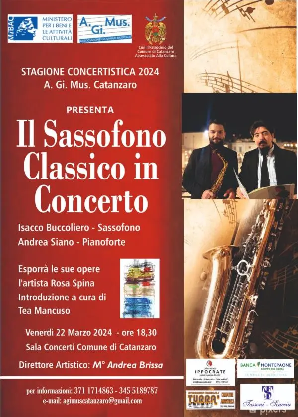 images A.Gi.Mus Catanzaro: domani il sassofono classico in concerto

 