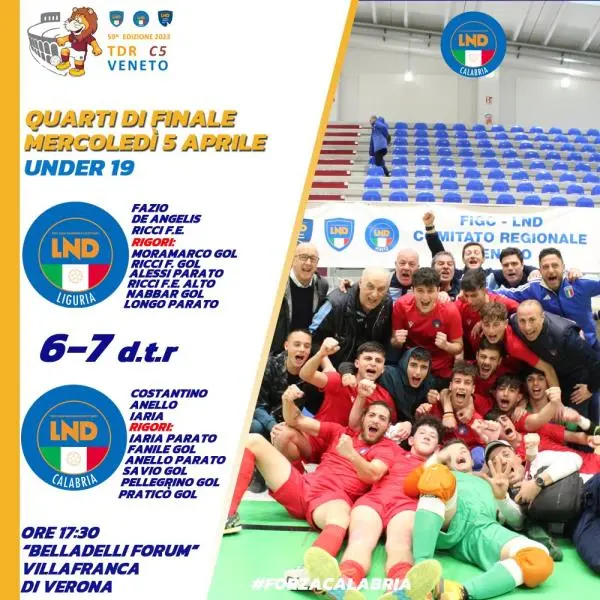 images Torneo Regioni Futsal, Calabria U19 maschile in semifinale: i ragazzi di Mendicino ok ai rigori