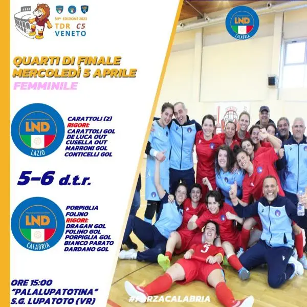 images Torneo delle Regioni, impresa della Calabria Femminile: Lucia Bianco e compagne in semifinale