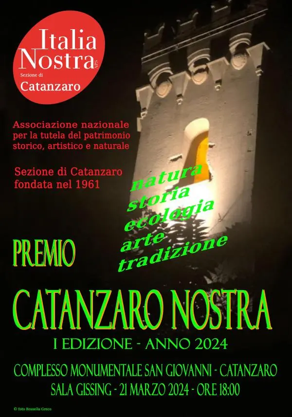 images Premio “Catanzaro Nostra 2024”, il 21 marzo l'iniziativa della sezione locale di “Italia Nostra”